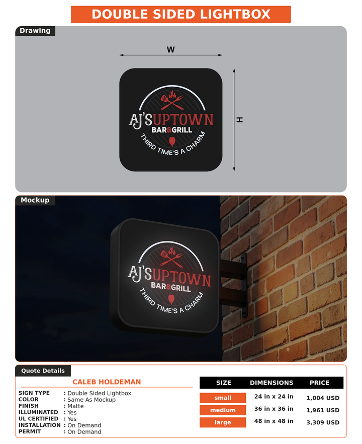 CUSTOM MOCKUP SIGN FOR Caleb Holdeman