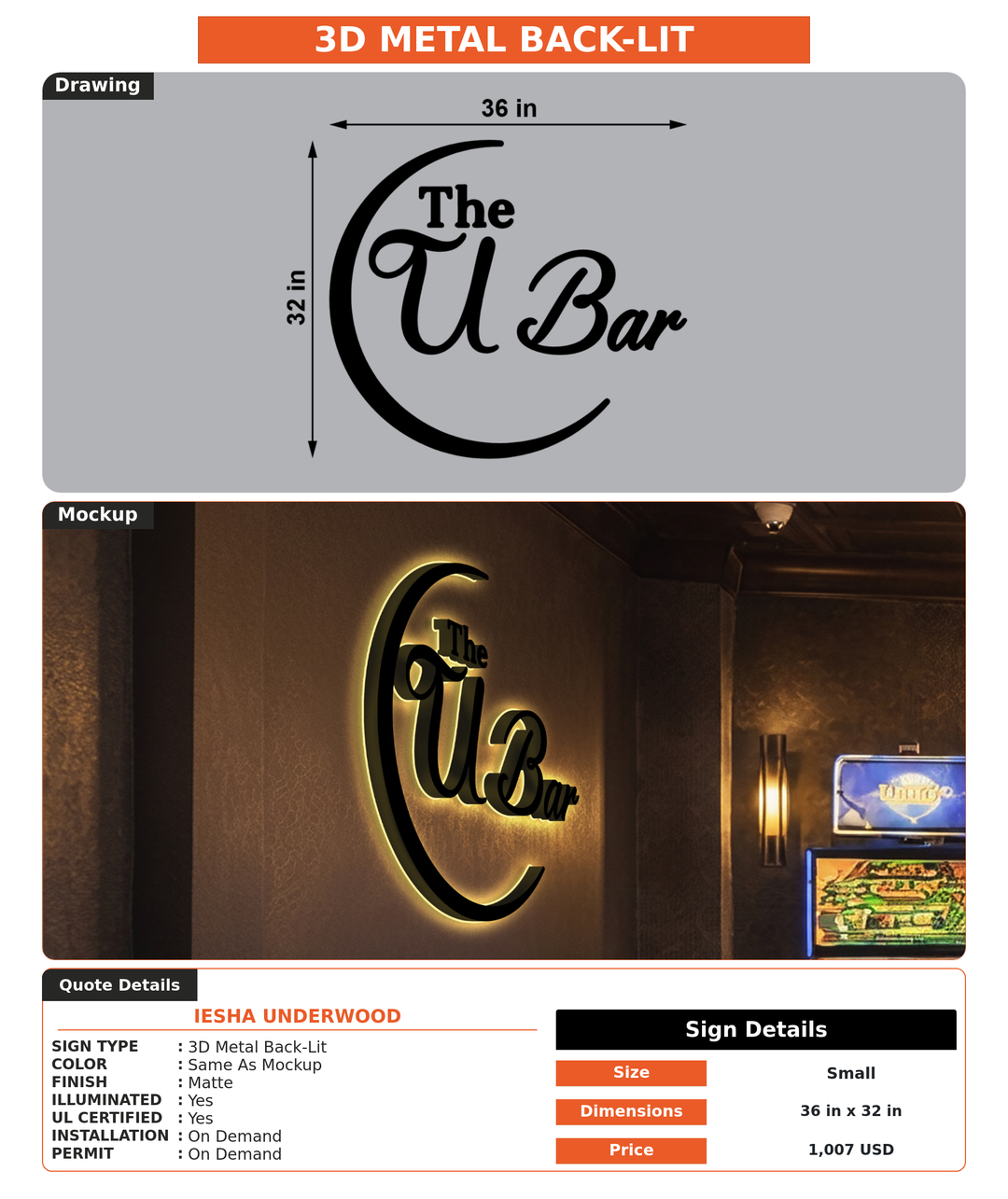 CUSTOM MOCKUP SIGN FOR Iesha Underwood