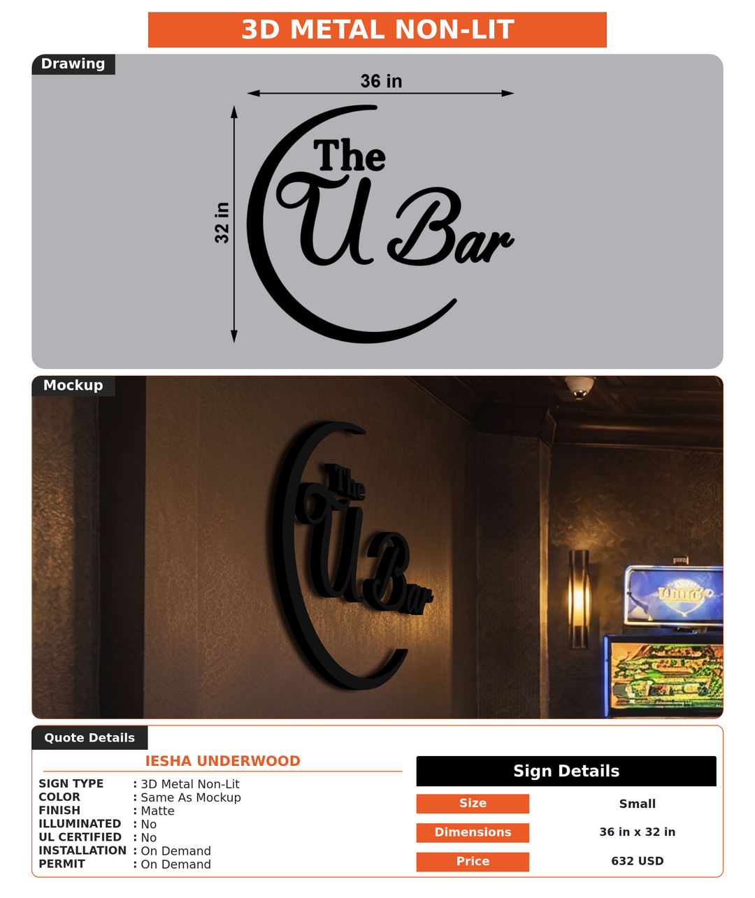 CUSTOM MOCKUP SIGN FOR Iesha Underwood