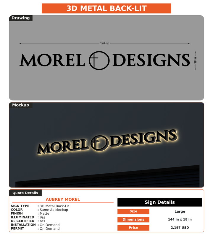 CUSTOM MOCKUP SIGN FOR Aubrey Morel
