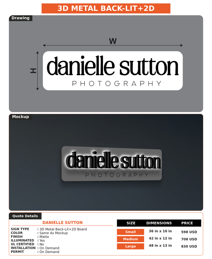 CUSTOM MOCKUP SIGN FOR Danielle Sutton