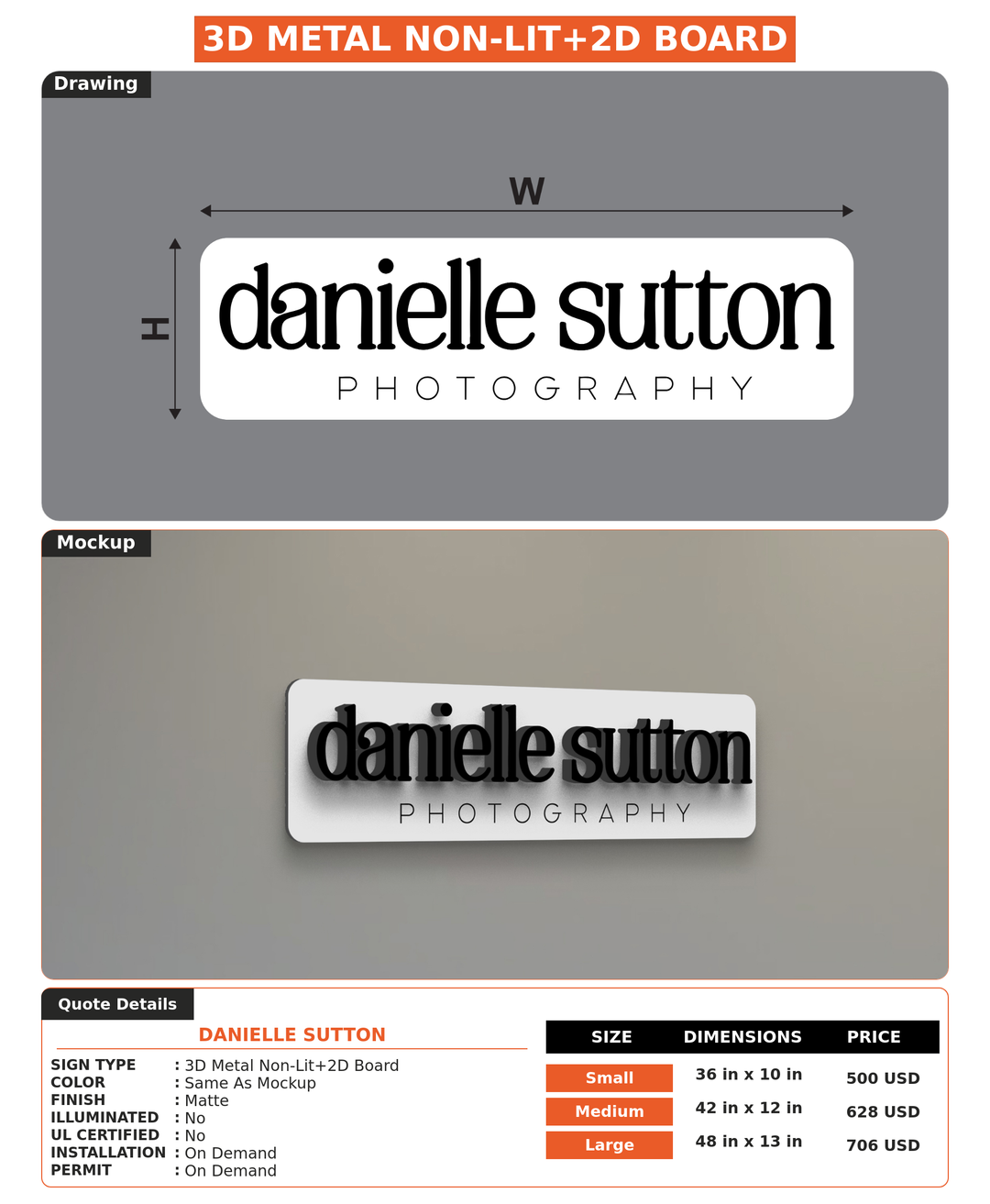 CUSTOM MOCKUP SIGN FOR Danielle Sutton
