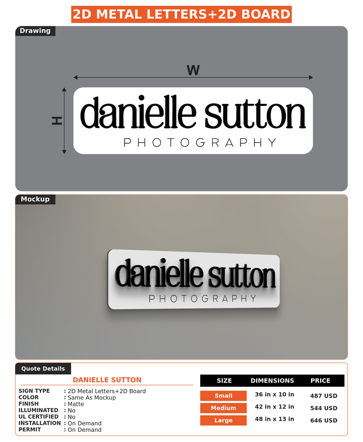 CUSTOM MOCKUP SIGN FOR Danielle Sutton