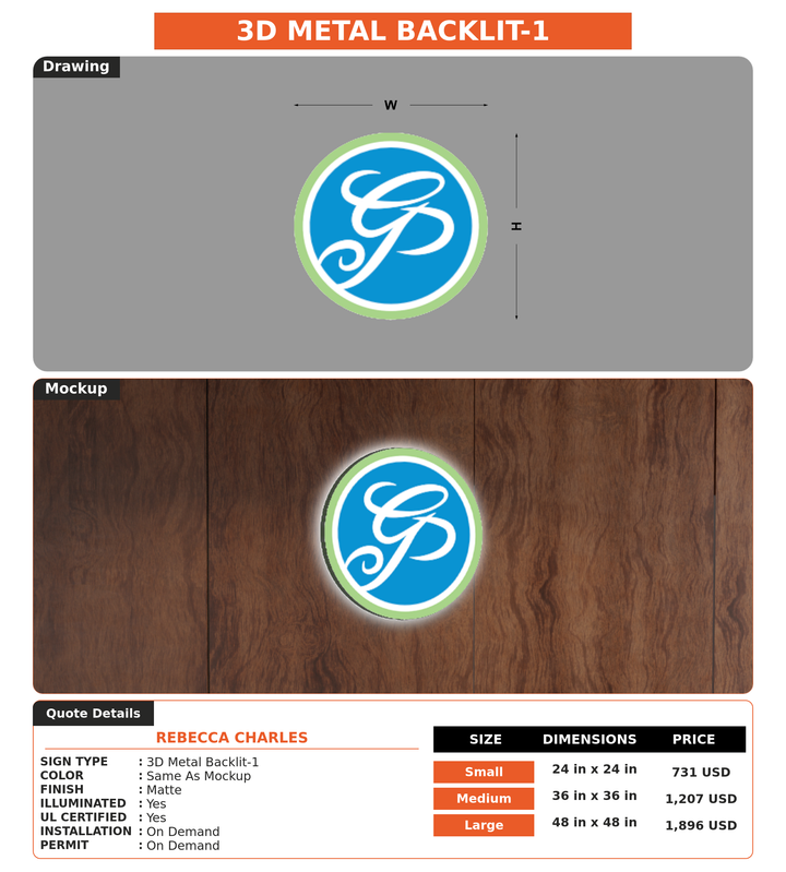 CUSTOM MOCKUP SIGN FOR Rebecca Charles