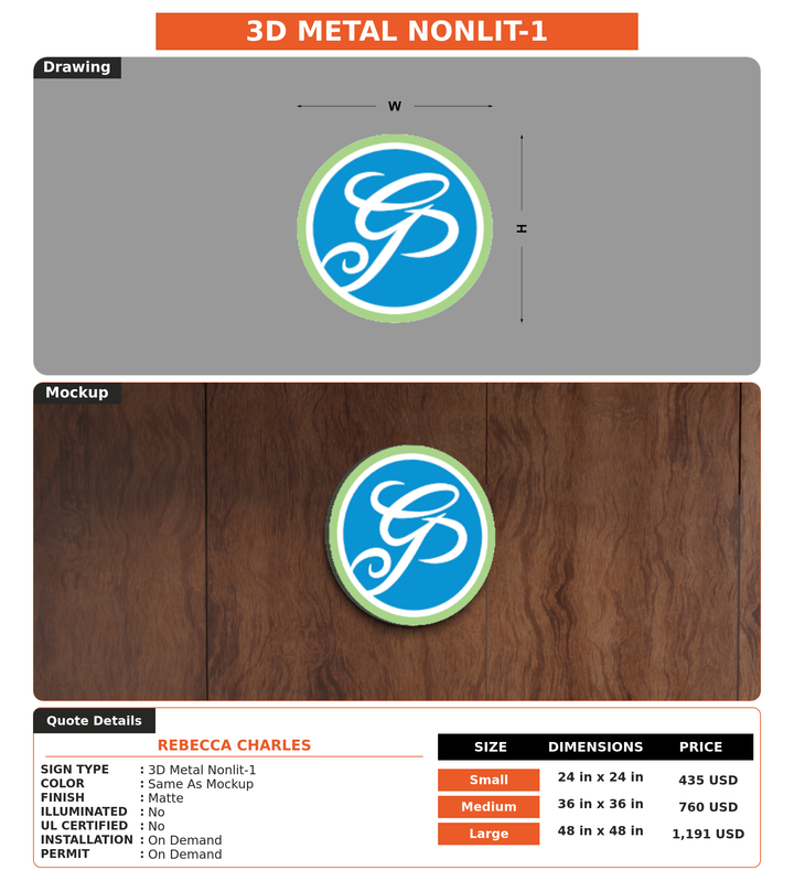 CUSTOM MOCKUP SIGN FOR Rebecca Charles