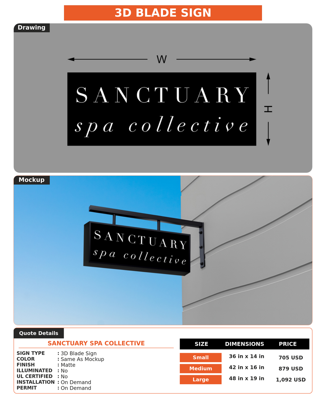 CUSTOM MOCKUP SIGN FOR Sanctuary Spa Collective