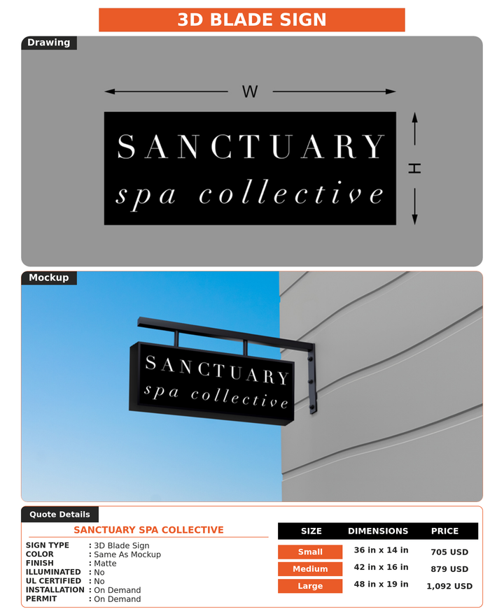 CUSTOM MOCKUP SIGN FOR Sanctuary Spa Collective