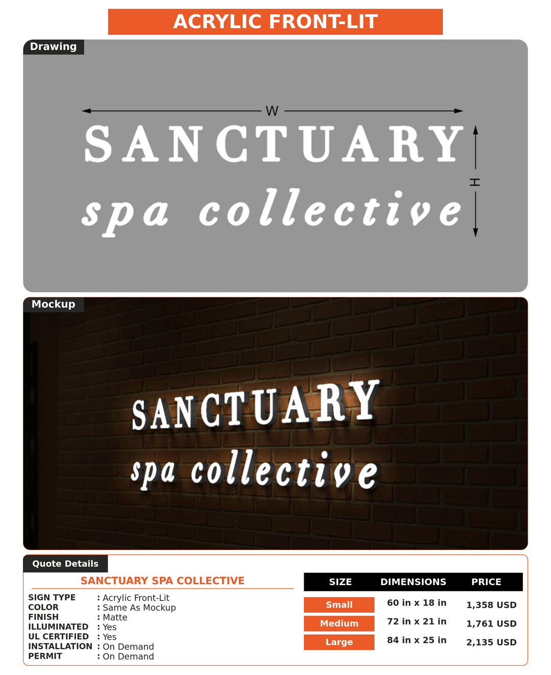 CUSTOM MOCKUP SIGN FOR Sanctuary Spa Collective