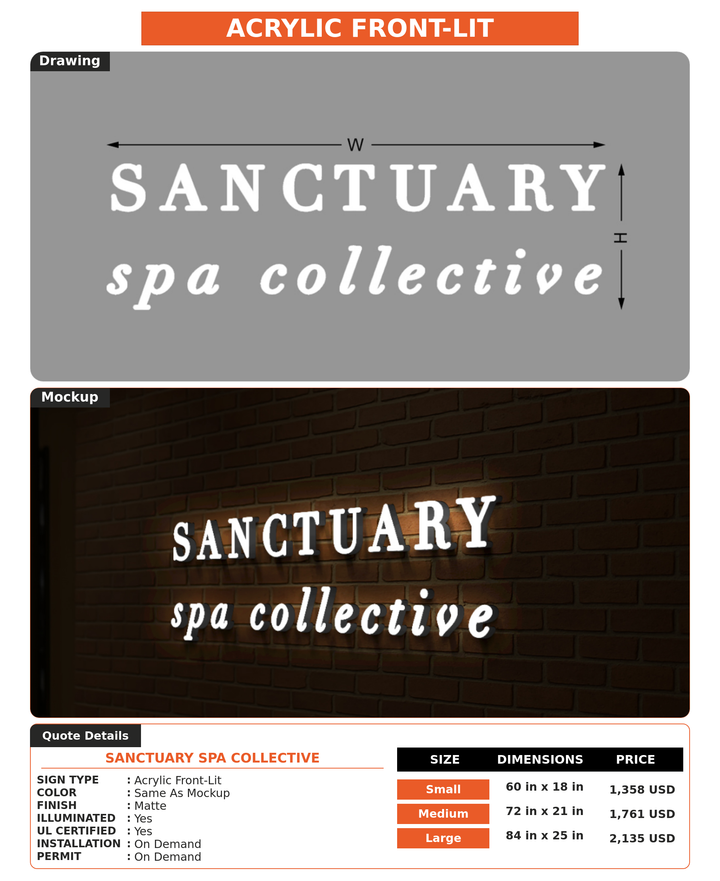 CUSTOM MOCKUP SIGN FOR Sanctuary Spa Collective