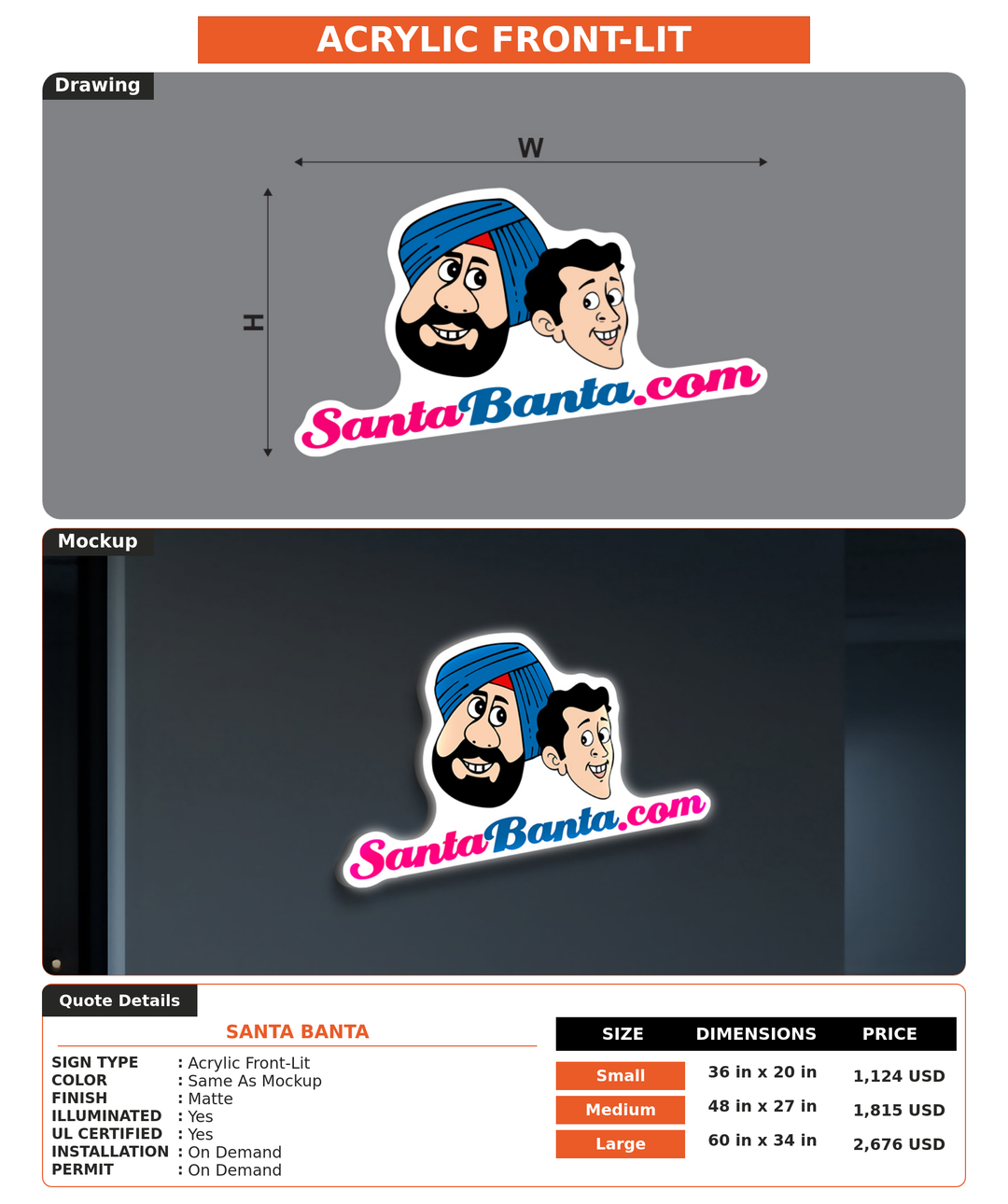CUSTOM MOCKUP SIGN FOR Santa Banta