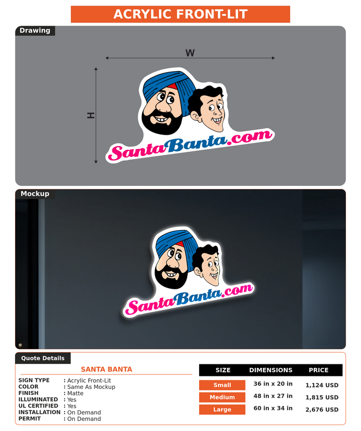 CUSTOM MOCKUP SIGN FOR Santa Banta