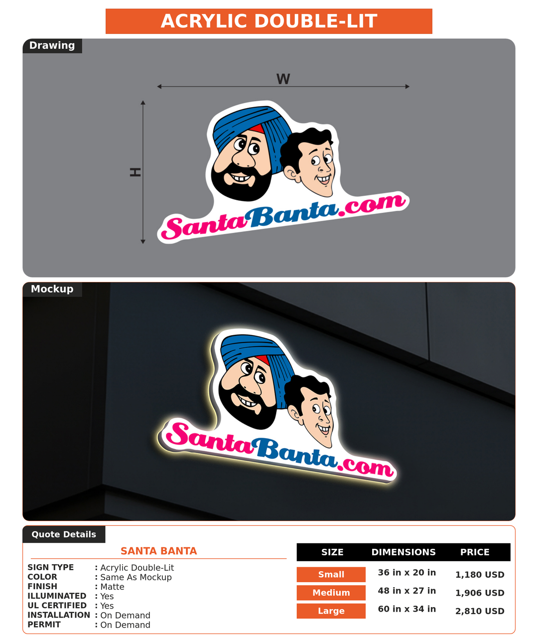 CUSTOM MOCKUP SIGN FOR Santa Banta