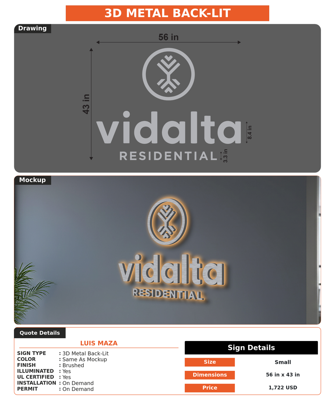 CUSTOM MOCKUP SIGN FOR Luis Maza
