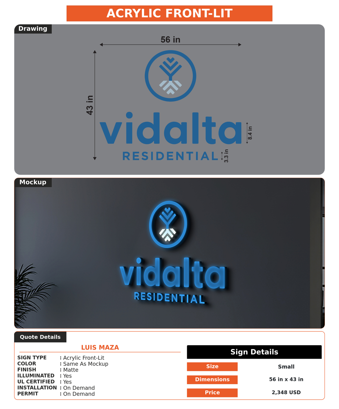 CUSTOM MOCKUP SIGN FOR Luis Maza