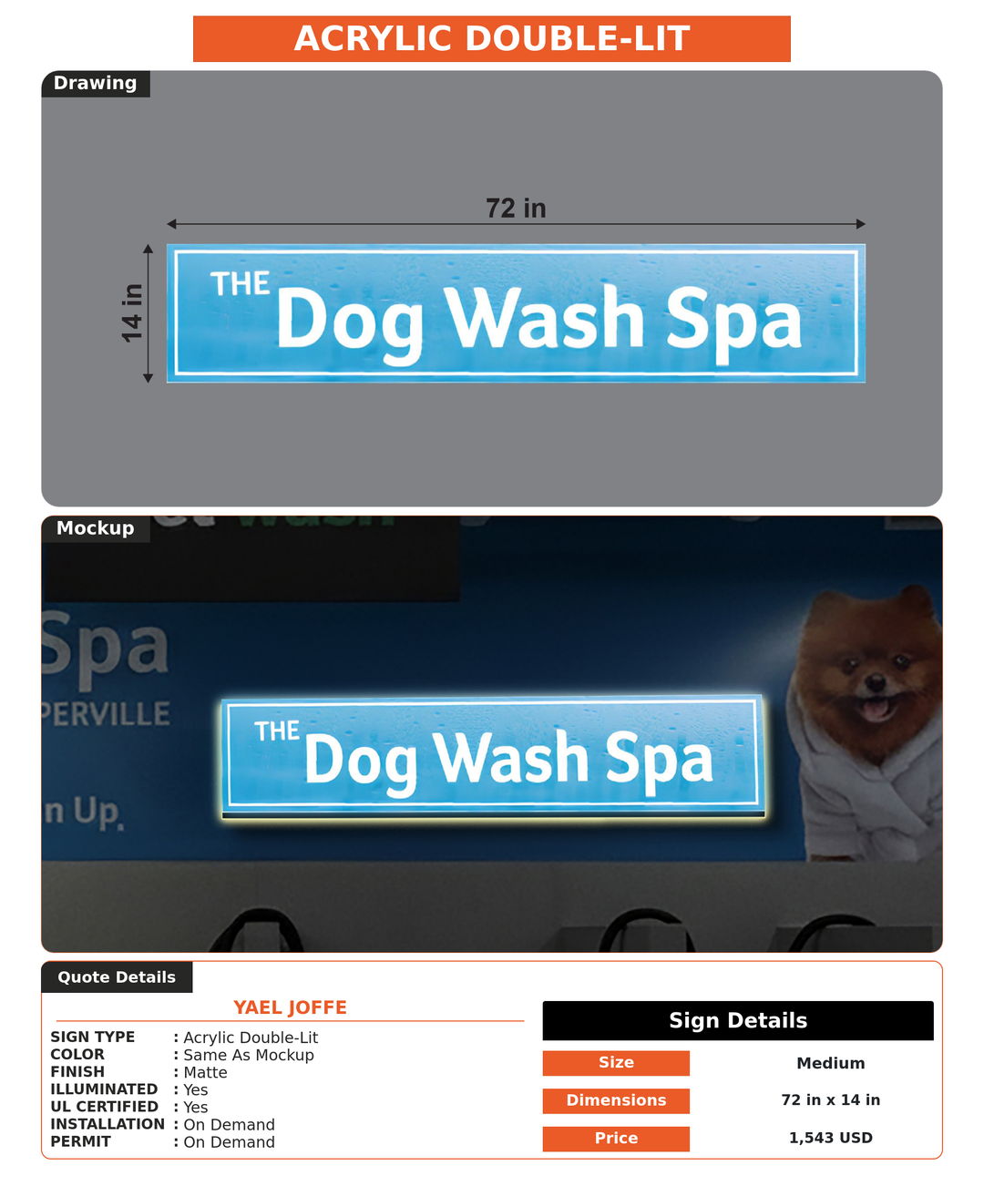 CUSTOM MOCKUP SIGN FOR Yael Joffe