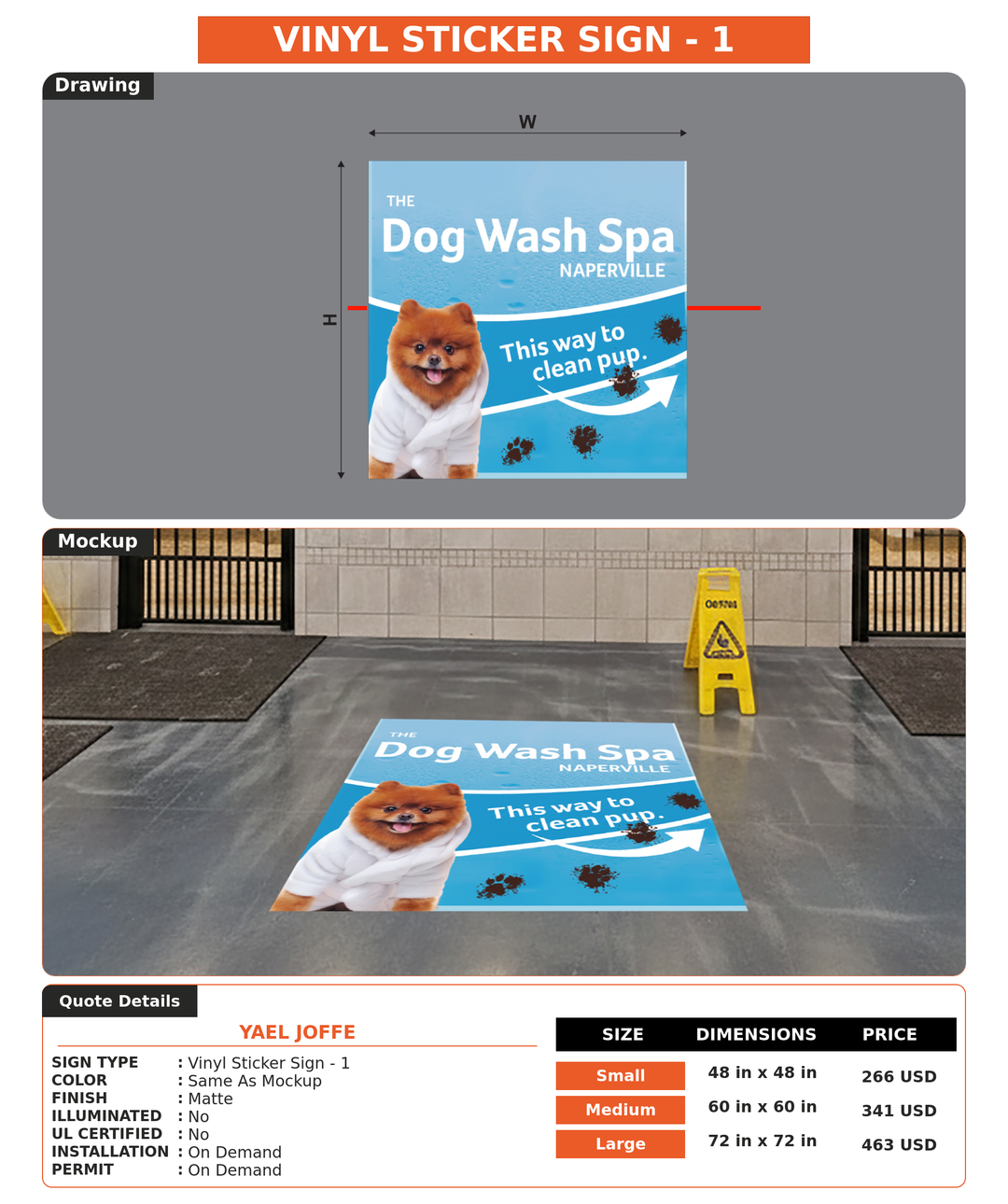CUSTOM MOCKUP SIGN FOR Yael Joffe