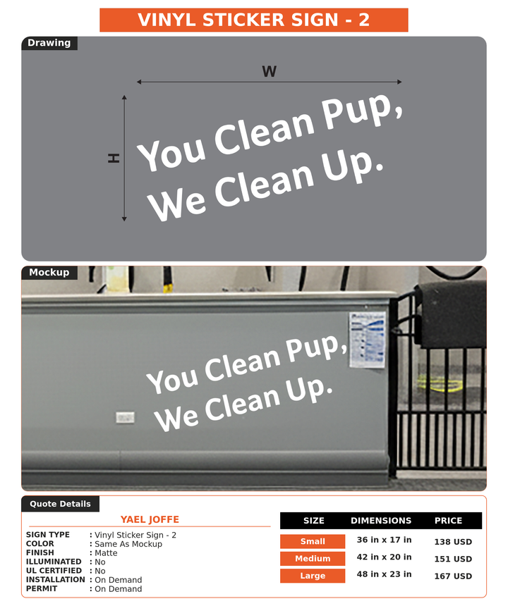 CUSTOM MOCKUP SIGN FOR Yael Joffe