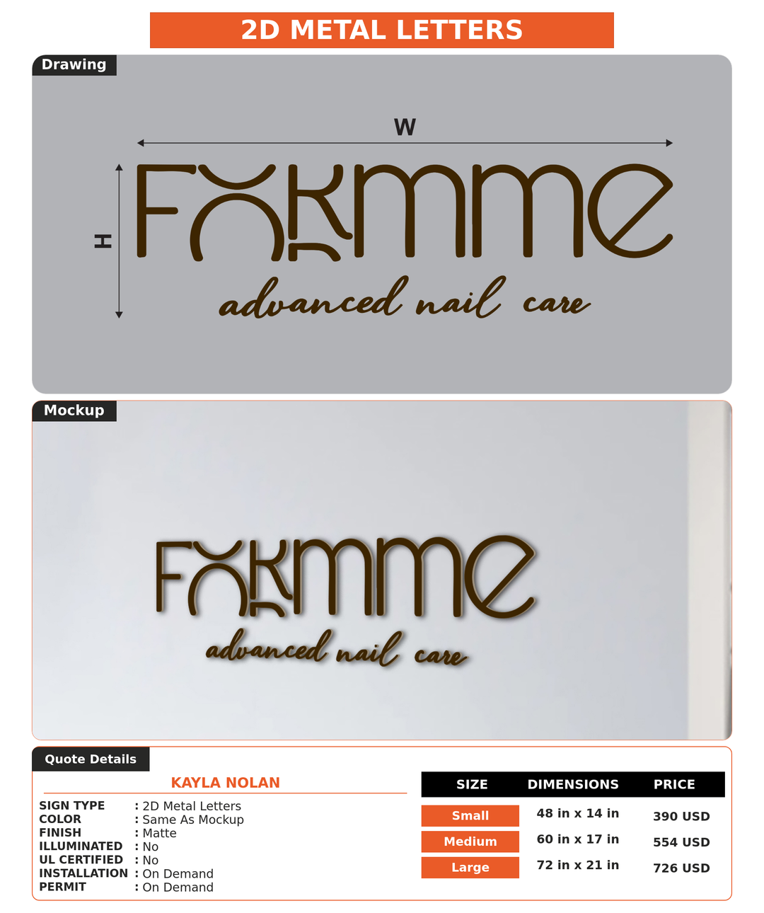 CUSTOM MOCKUP SIGN FOR Kayla Nolan