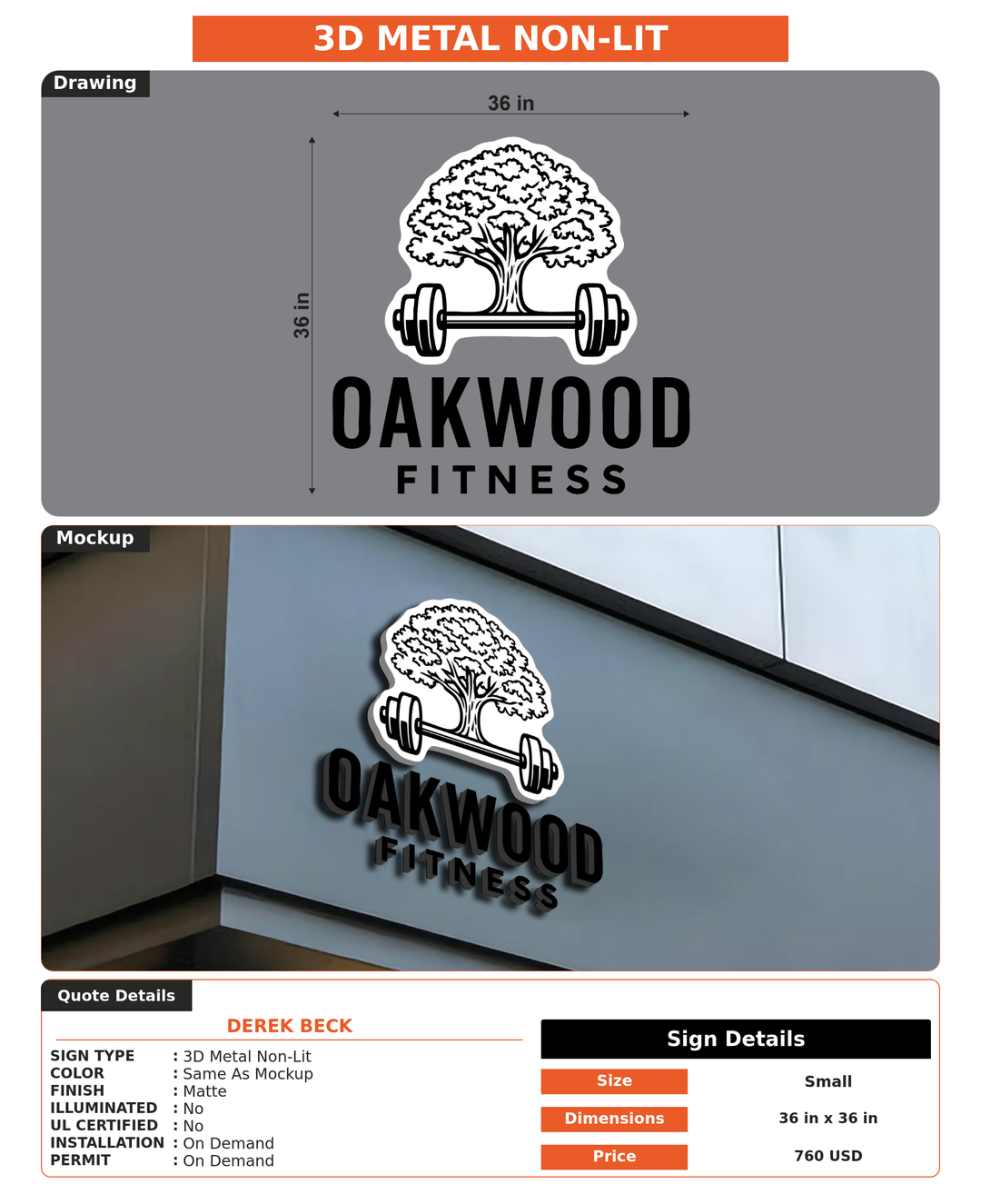 CUSTOM MOCKUP SIGN FOR Derek Beck