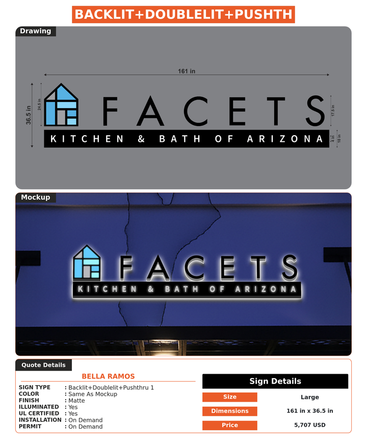 CUSTOM MOCKUP SIGN FOR Bella Ramos