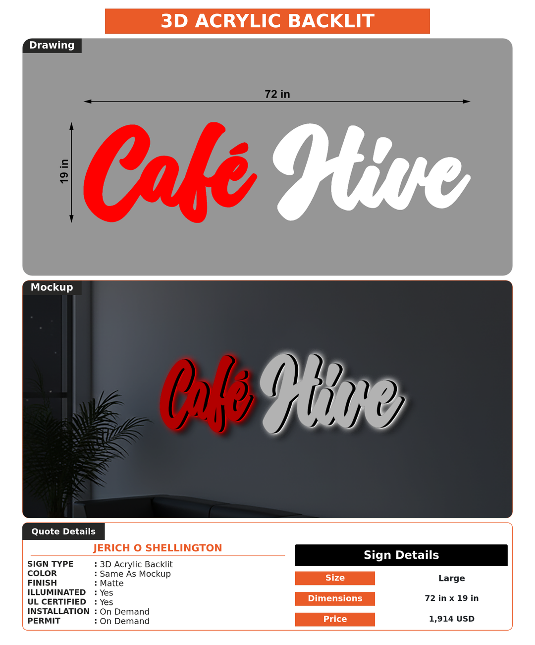 CUSTOM MOCKUP SIGN FOR JERICH O SHELLINGTON