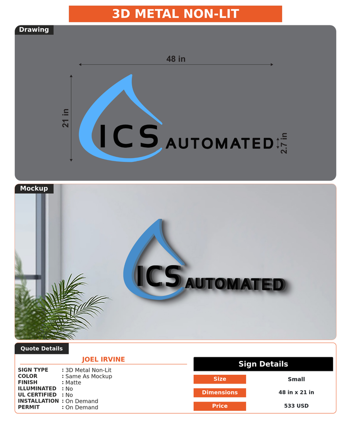 CUSTOM MOCKUP SIGN FOR Joel Irvine