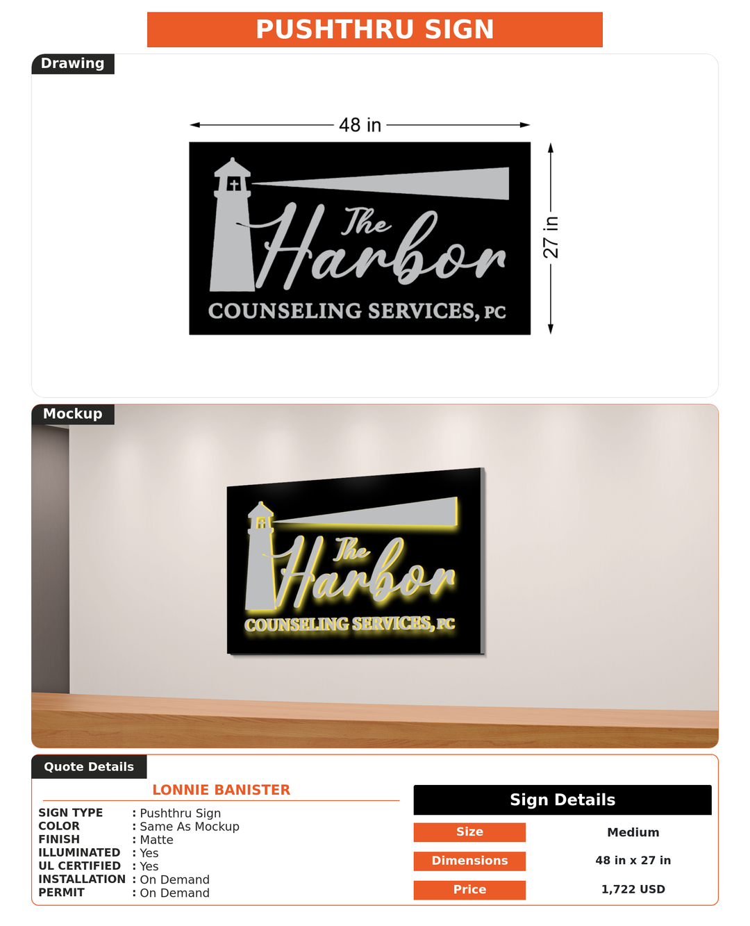 CUSTOM MOCKUP SIGN FOR Lonnie Banister