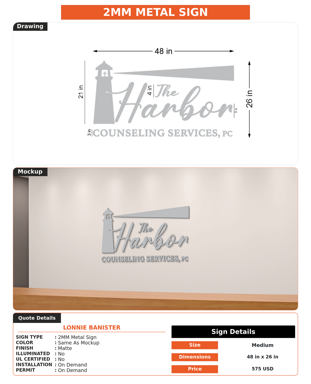 CUSTOM MOCKUP SIGN FOR Lonnie Banister