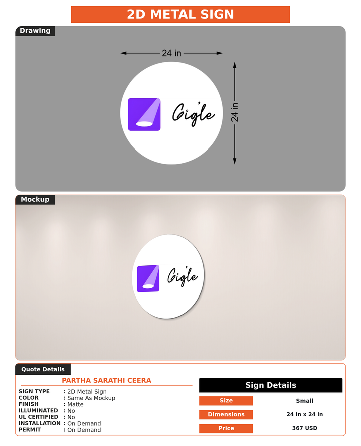 CUSTOM MOCKUP SIGN FOR Partha Sarathi Ceera