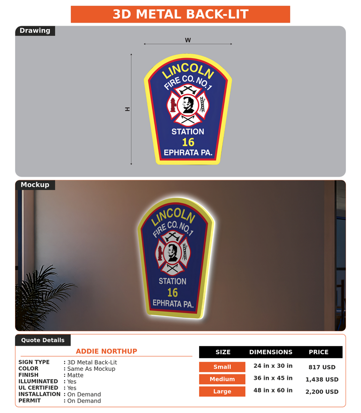 CUSTOM MOCKUP SIGN FOR Addie northup