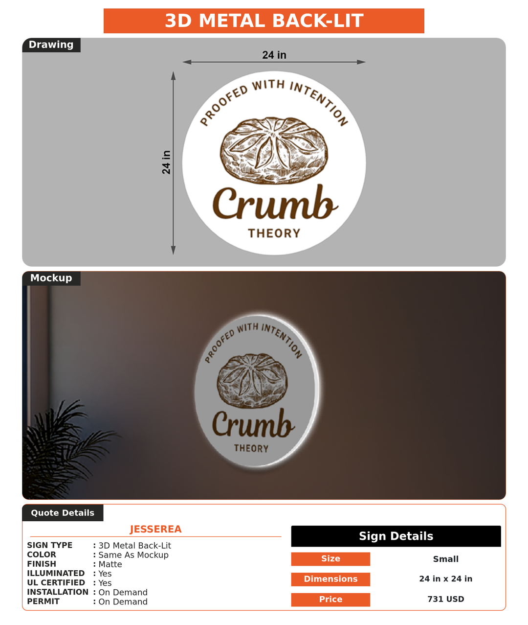 CUSTOM MOCKUP SIGN FOR Jesserea