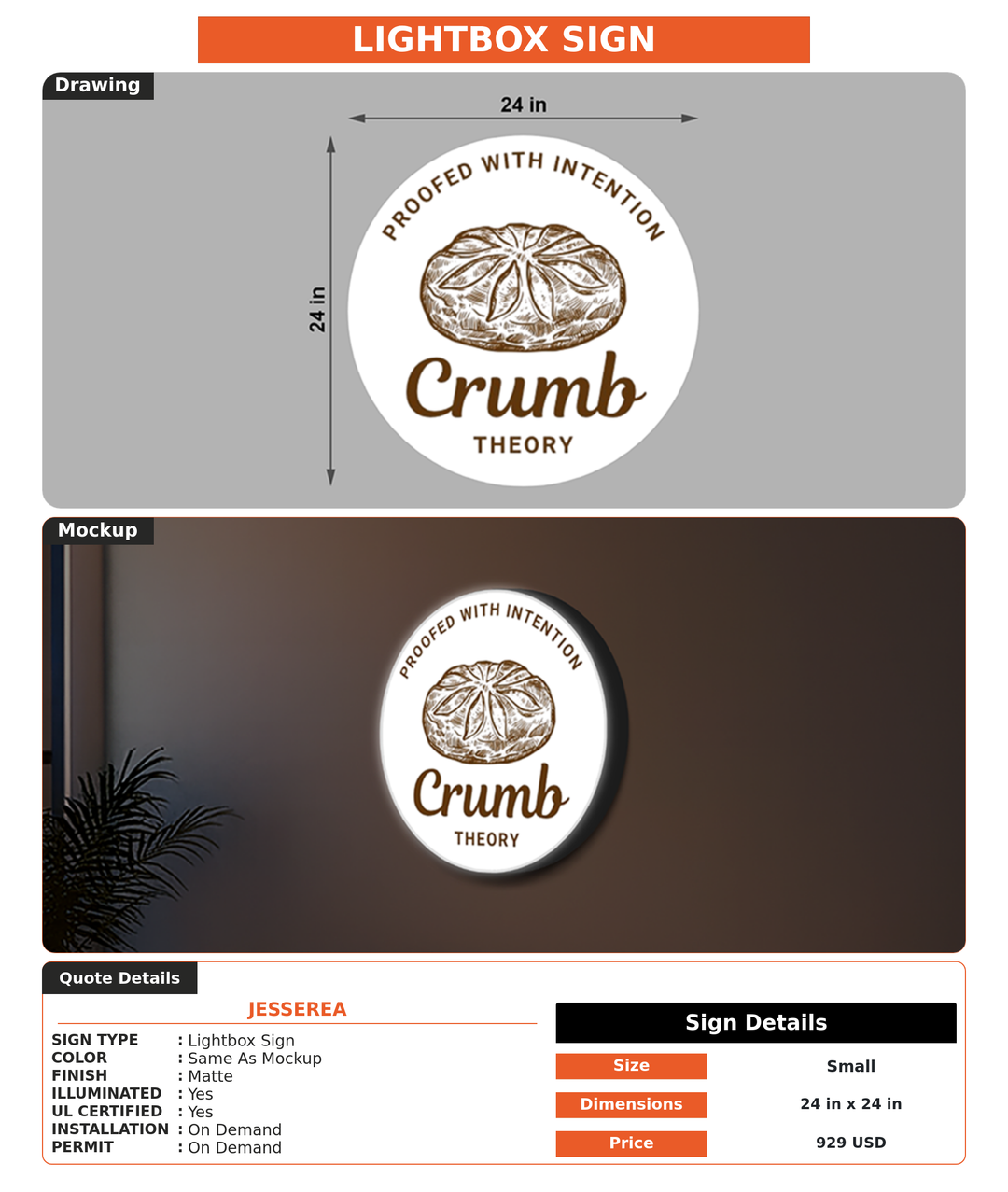 CUSTOM MOCKUP SIGN FOR Jesserea