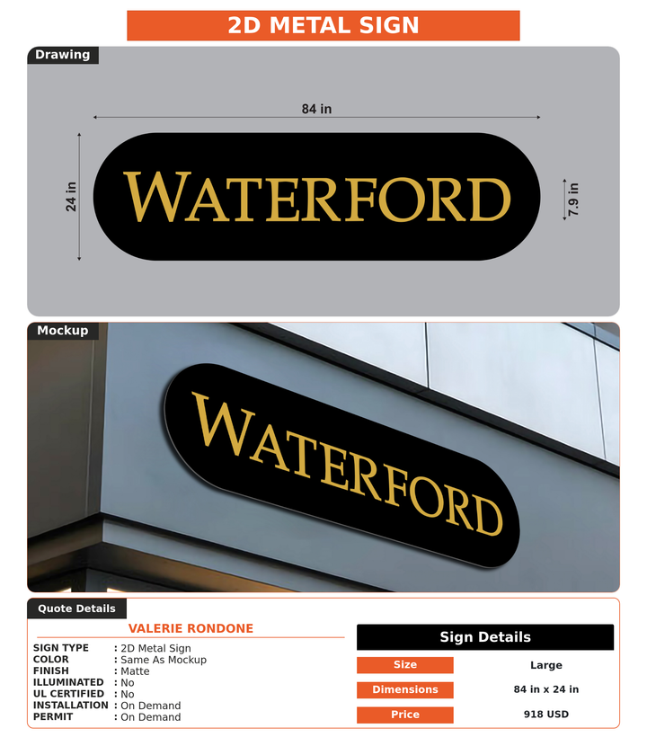 CUSTOM MOCKUP SIGN FOR Valerie Rondone