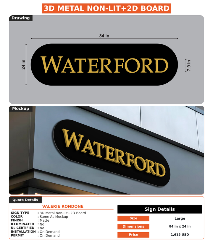CUSTOM MOCKUP SIGN FOR Valerie Rondone