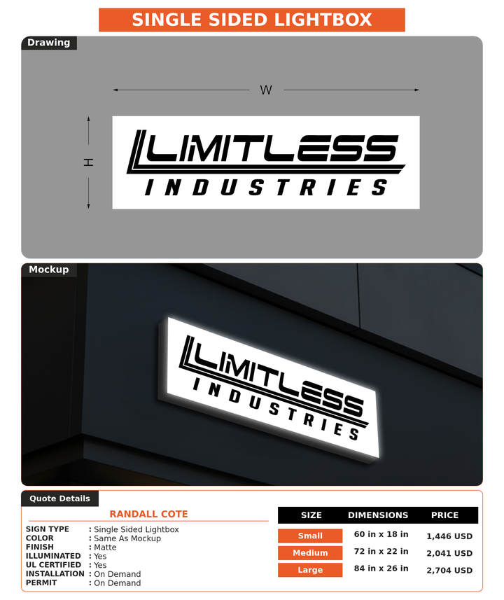 CUSTOM MOCKUP SIGN FOR Randall Cote