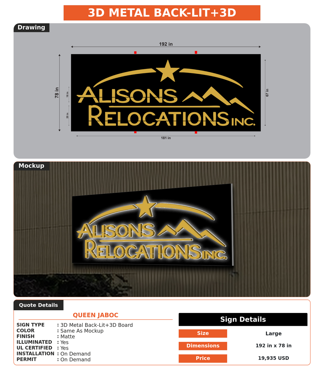CUSTOM MOCKUP SIGN FOR Queen Jaboc