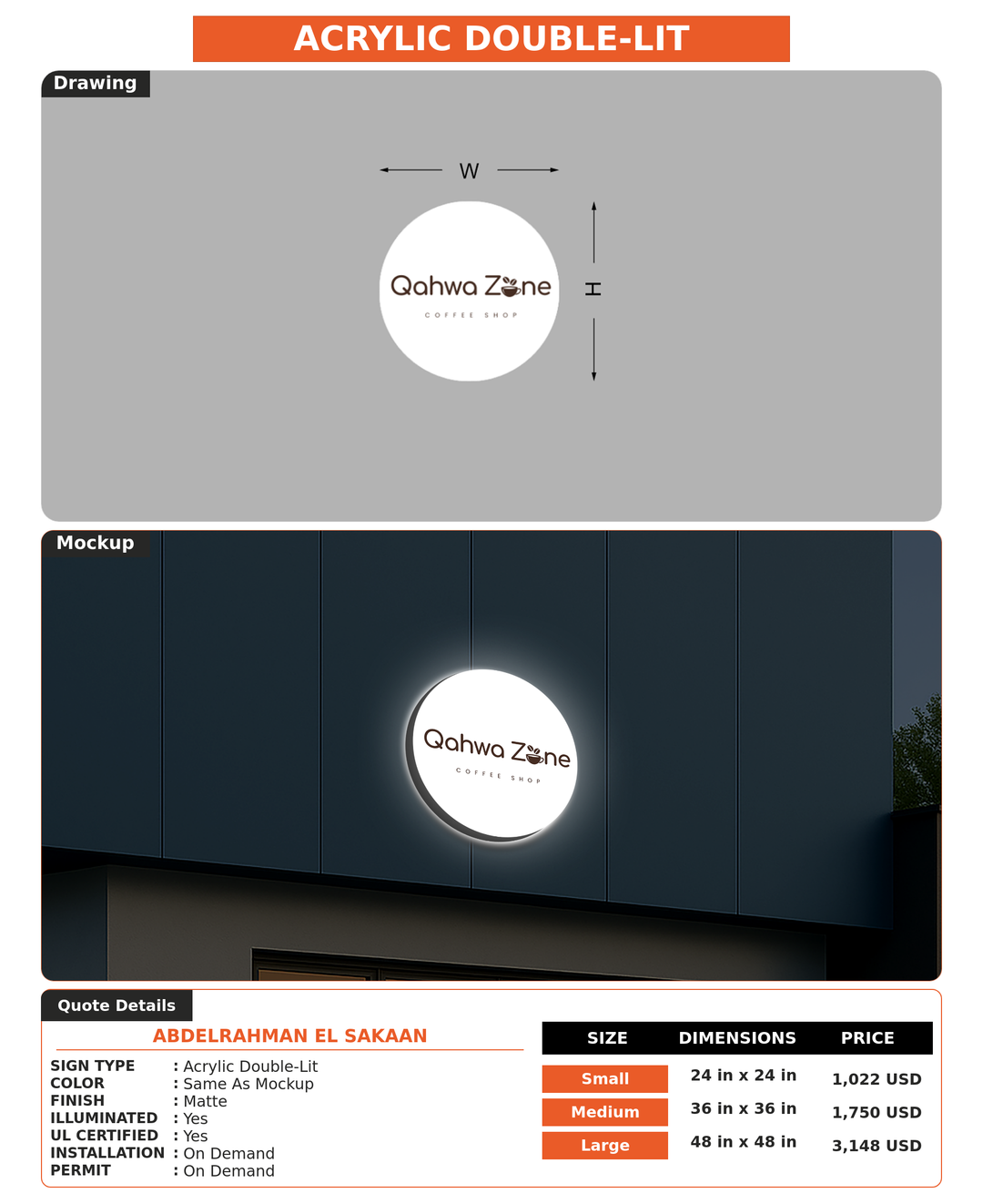 CUSTOM MOCKUP SIGN FOR Abdelrahman El Sakaan