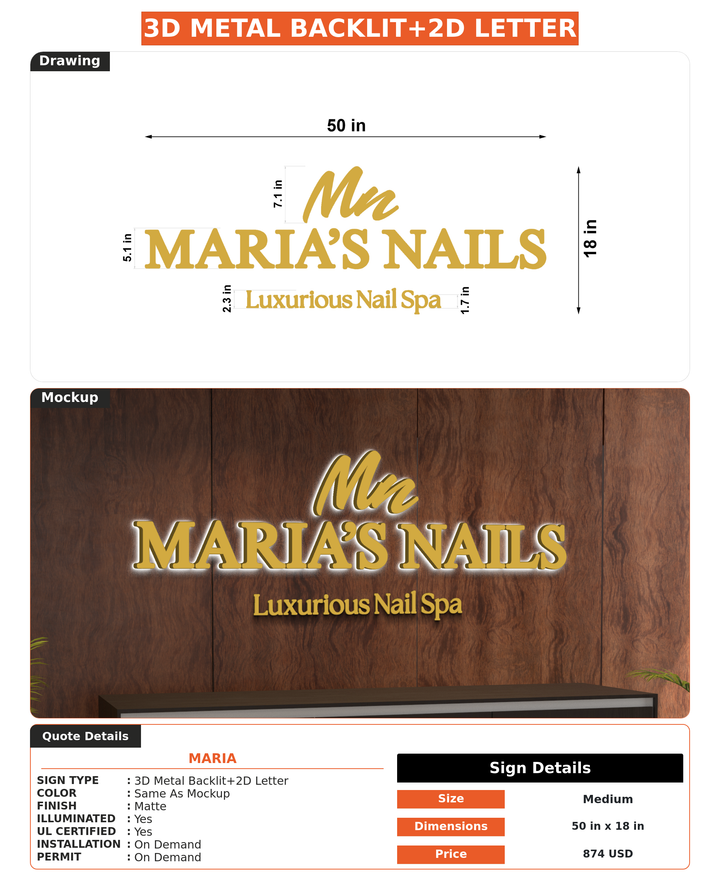CUSTOM MOCKUP SIGN FOR Maria