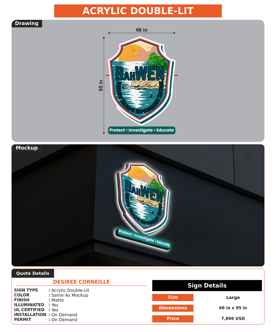 CUSTOM MOCKUP SIGN FOR Desiree corneille