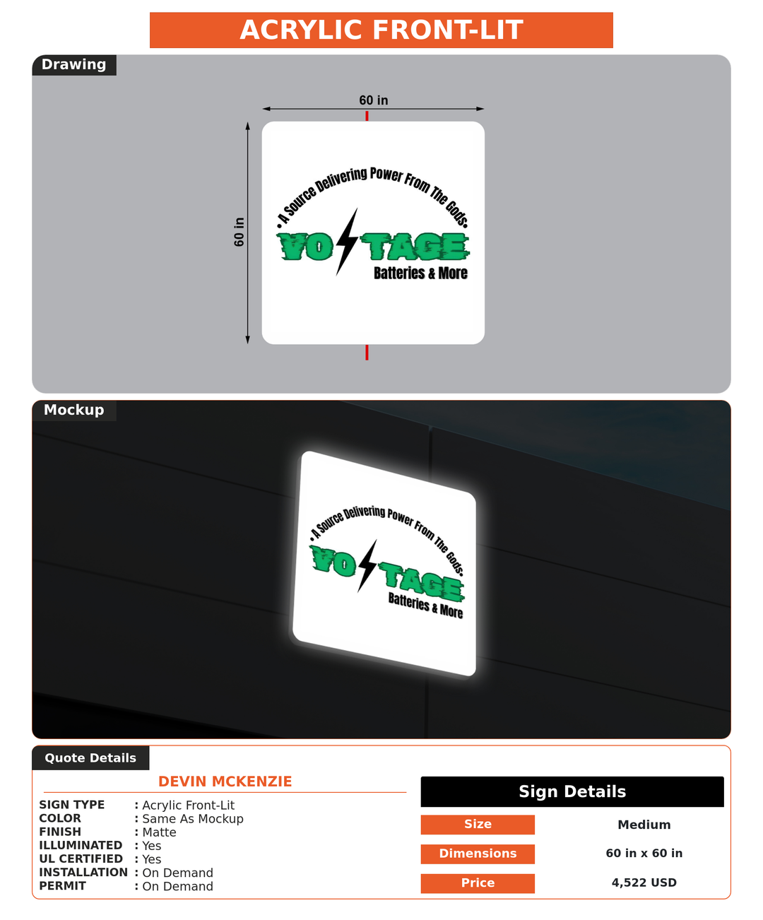CUSTOM MOCKUP SIGN FOR Devin McKenzie