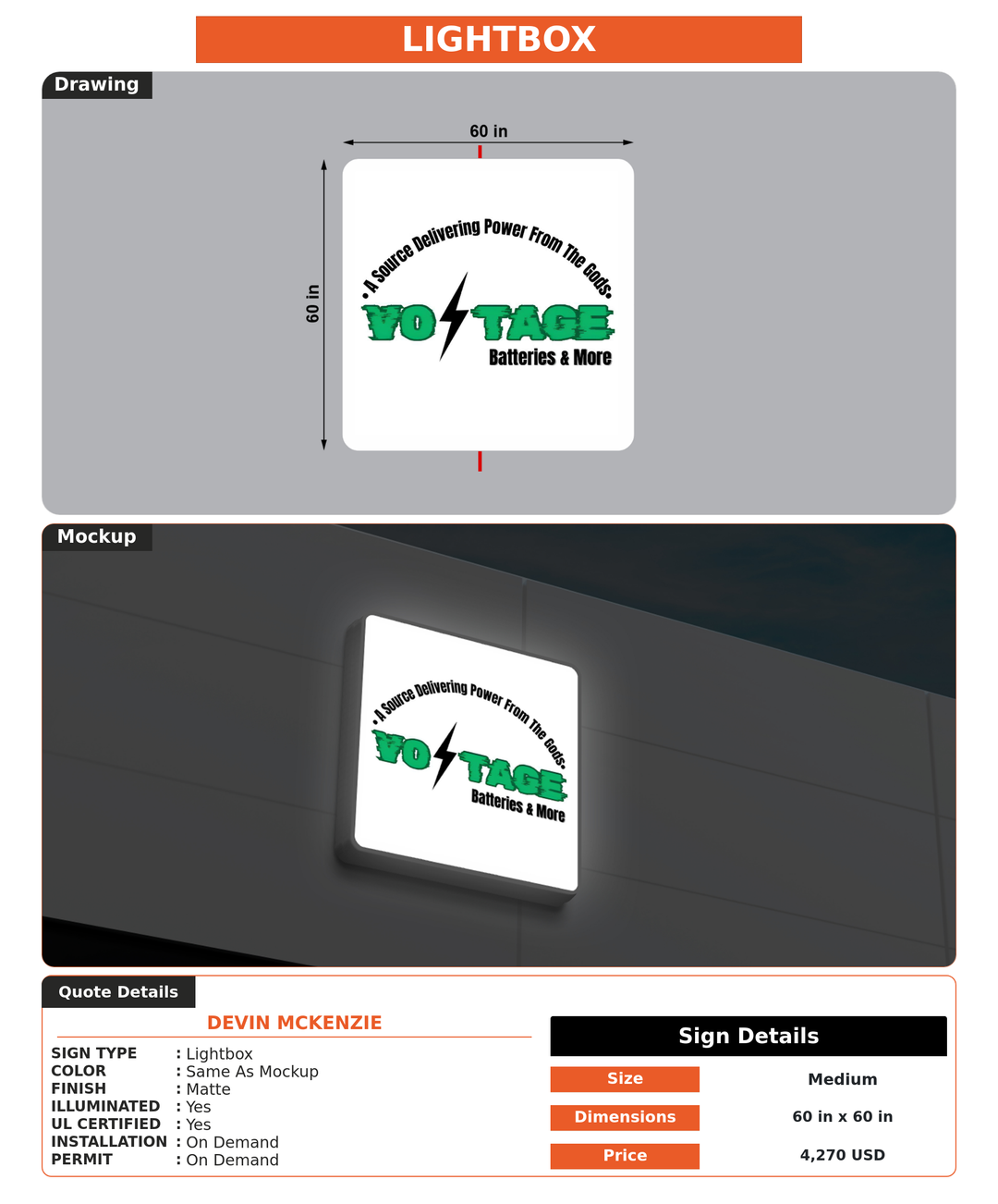 CUSTOM MOCKUP SIGN FOR Devin McKenzie