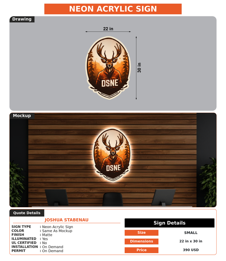 CUSTOM MOCKUP SIGN FOR Joshua Stabenau