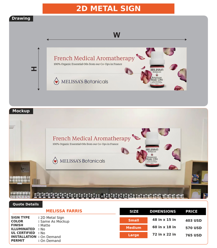 CUSTOM MOCKUP SIGN FOR Melissa Farris