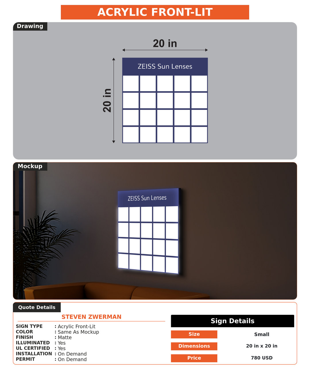 CUSTOM MOCKUP SIGN FOR Steven Zwerman