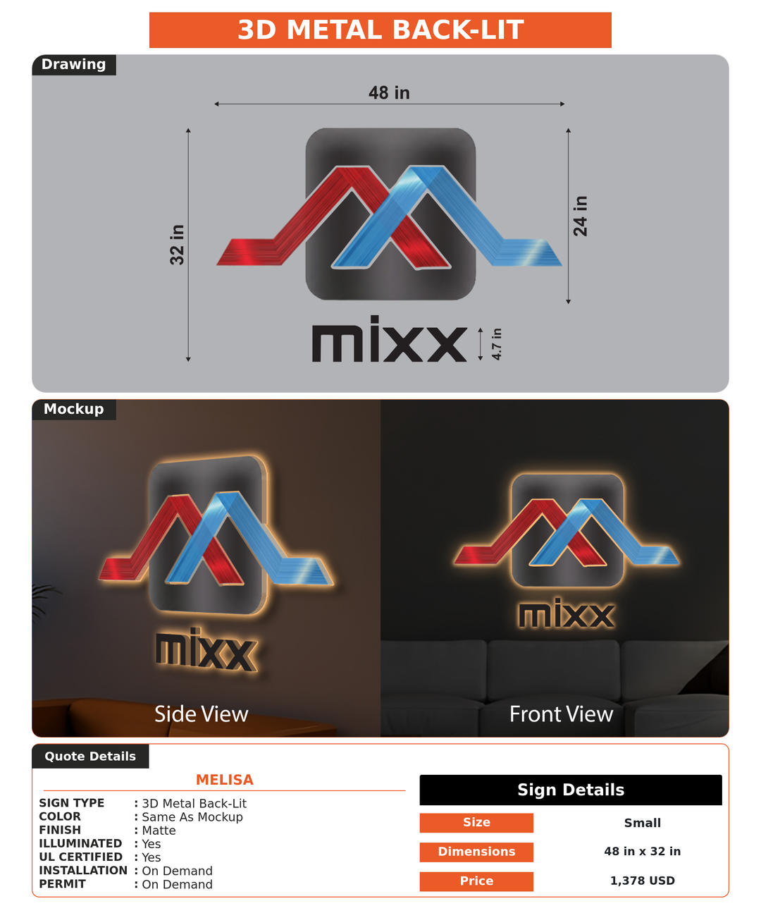 CUSTOM MOCKUP SIGN FOR Melisa