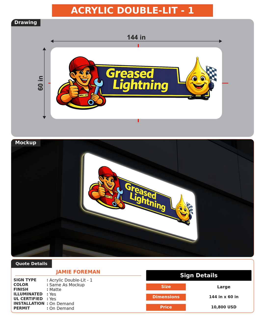 CUSTOM MOCKUP SIGN FOR Jamie Foreman