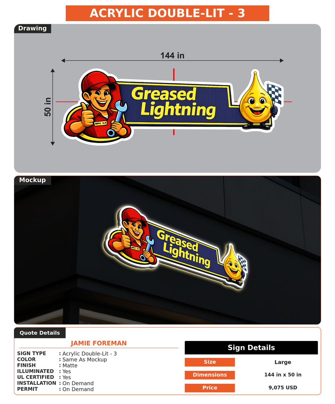 CUSTOM MOCKUP SIGN FOR Jamie Foreman