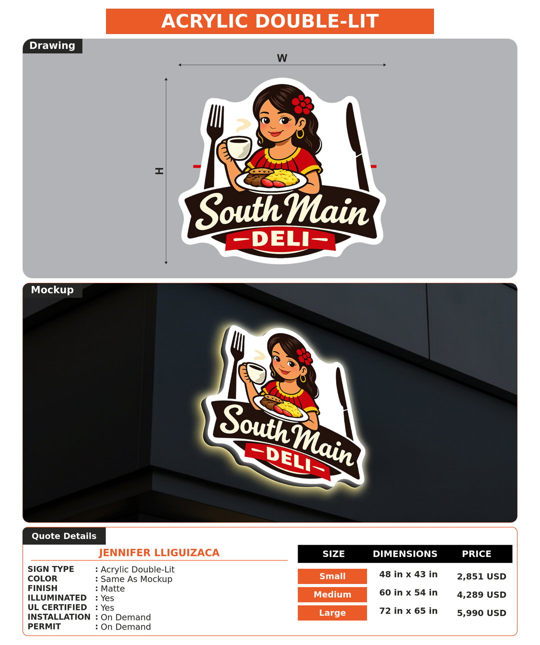 CUSTOM MOCKUP SIGN FOR Jennifer lliguizaca