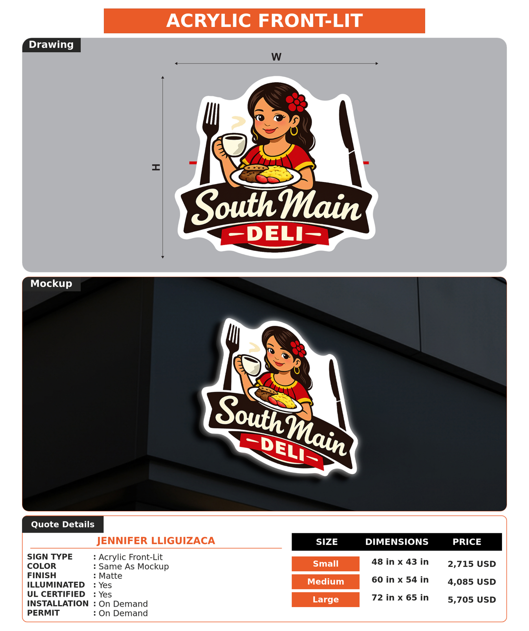 CUSTOM MOCKUP SIGN FOR Jennifer lliguizaca