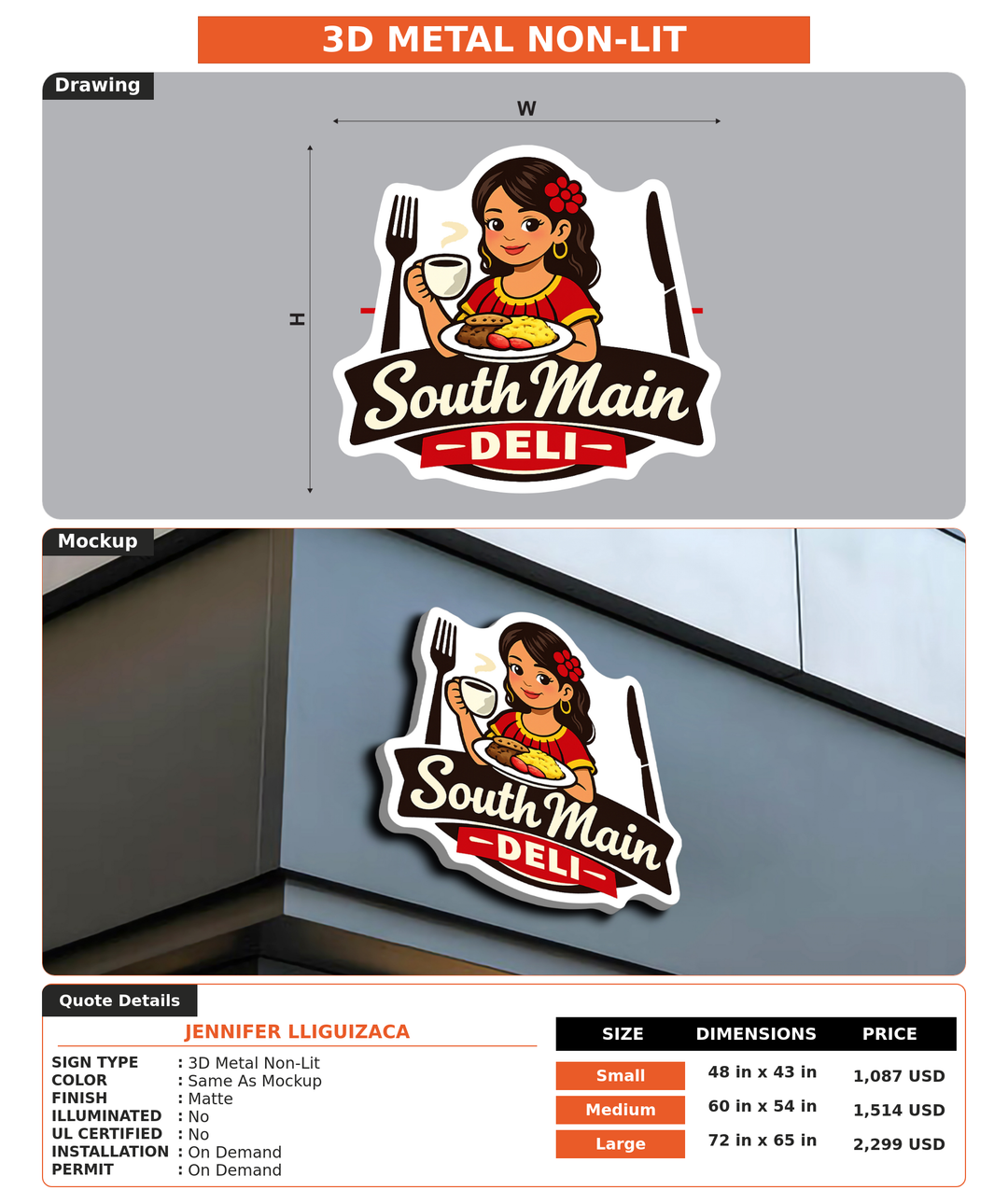 CUSTOM MOCKUP SIGN FOR Jennifer lliguizaca